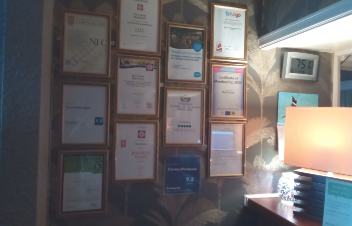 corona hotel awards blackpool lancashire